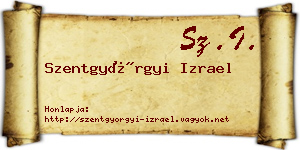 Szentgyörgyi Izrael névjegykártya